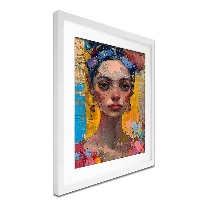 Girl With Colourful Hair Framed Art Print Girl With Colourful Hair Framed Art Print wall art product Elena Avanesova