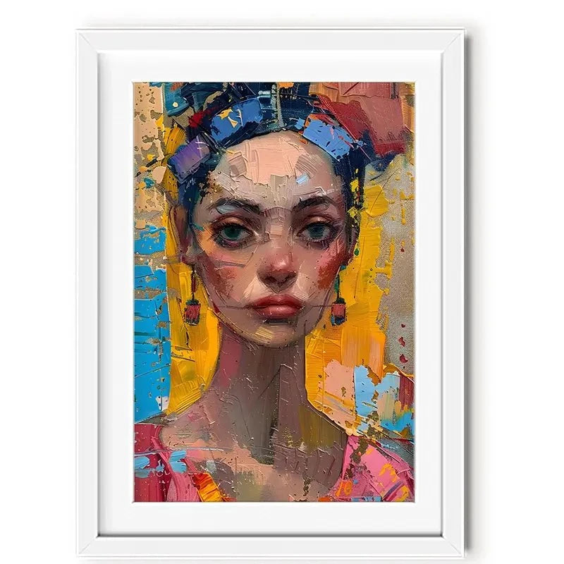 Girl With Colourful Hair Framed Art Print Girl With Colourful Hair Framed Art Print wall art product Elena Avanesova