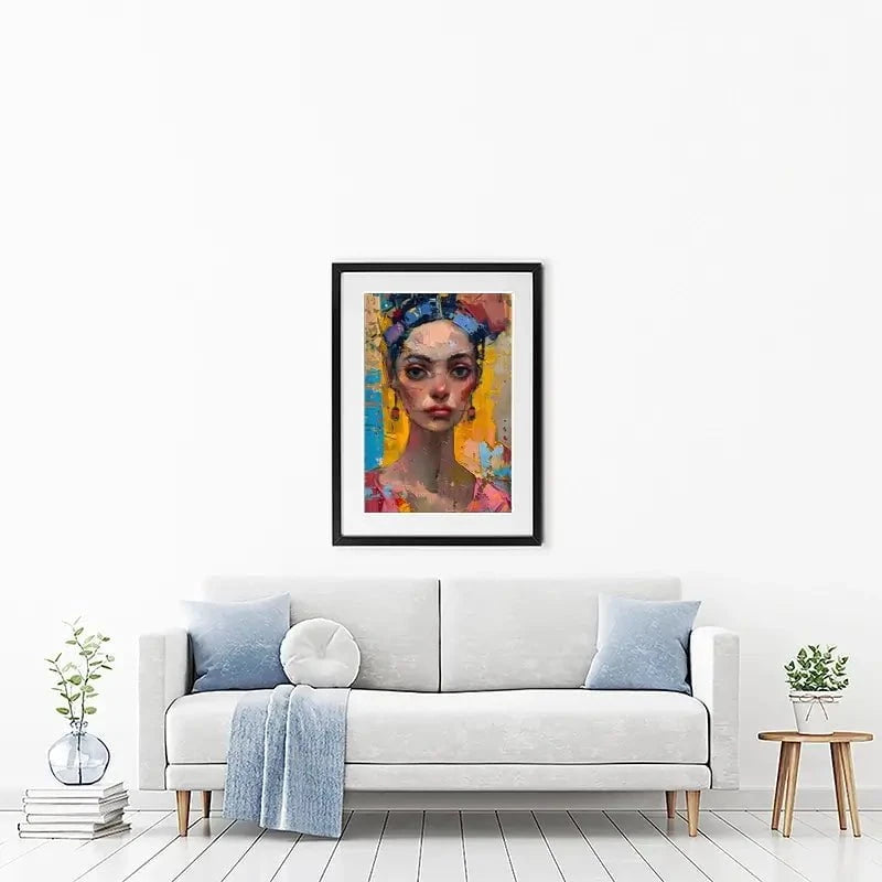 Girl With Colourful Hair Framed Art Print Girl With Colourful Hair Framed Art Print wall art product Elena Avanesova