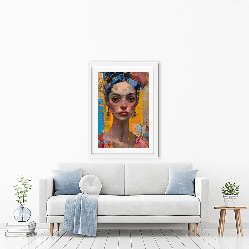 Girl With Colourful Hair Framed Art Print Girl With Colourful Hair Framed Art Print wall art product Elena Avanesova