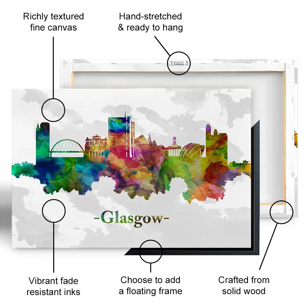 Glasgow In Colour Canvas Print Glasgow In Colour Canvas Print wall art product Towseef Dar / Shutterstock