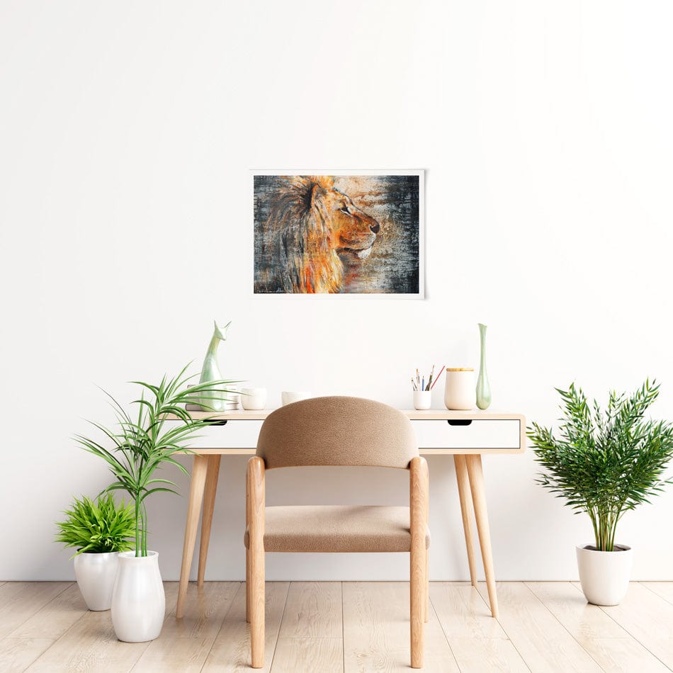 Glowing Lion Art Print wall art product Studio Paint-Ing