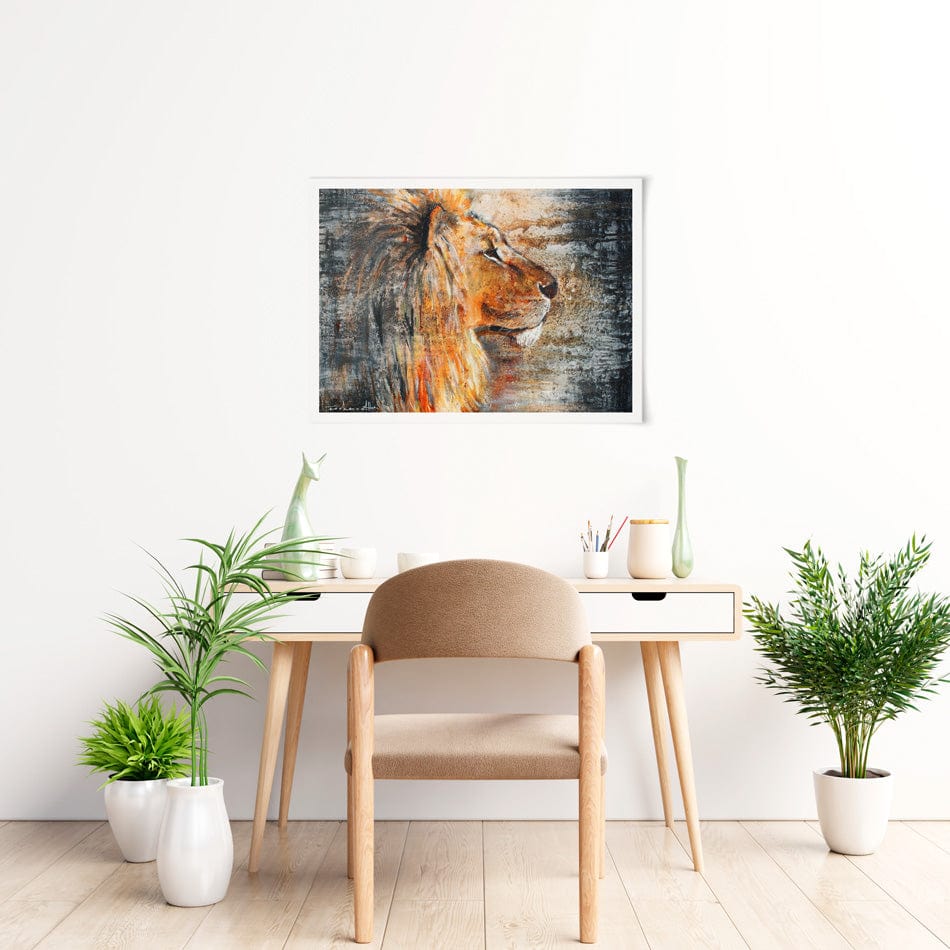 Glowing Lion Art Print wall art product Studio Paint-Ing
