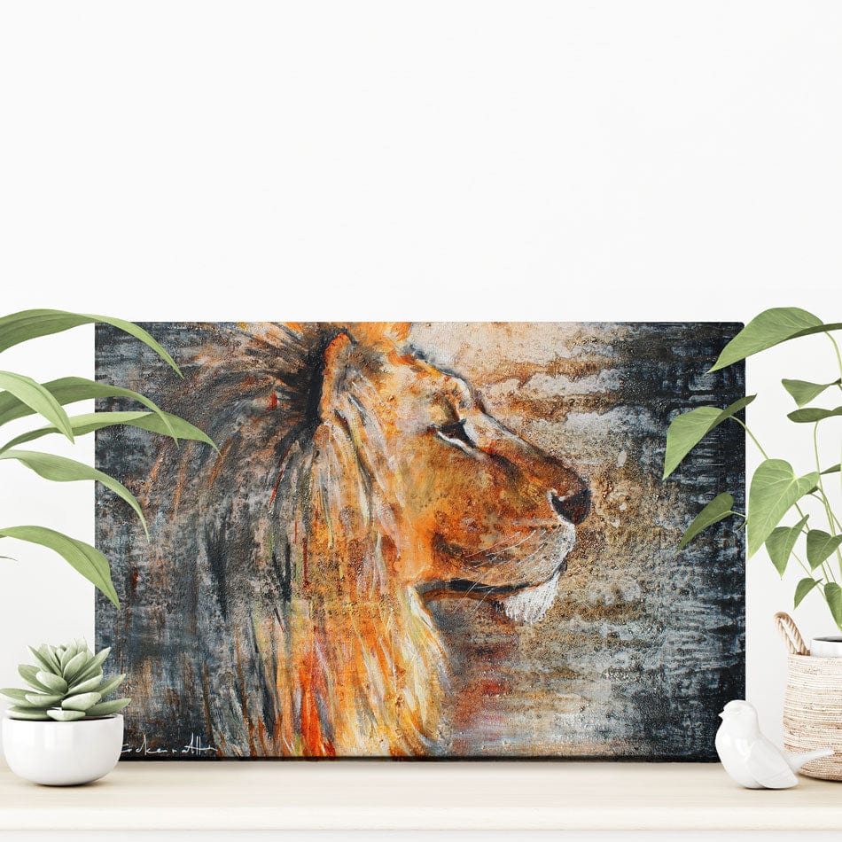 Glowing Lion Canvas Print wall art product Ingeborg Herckenrath