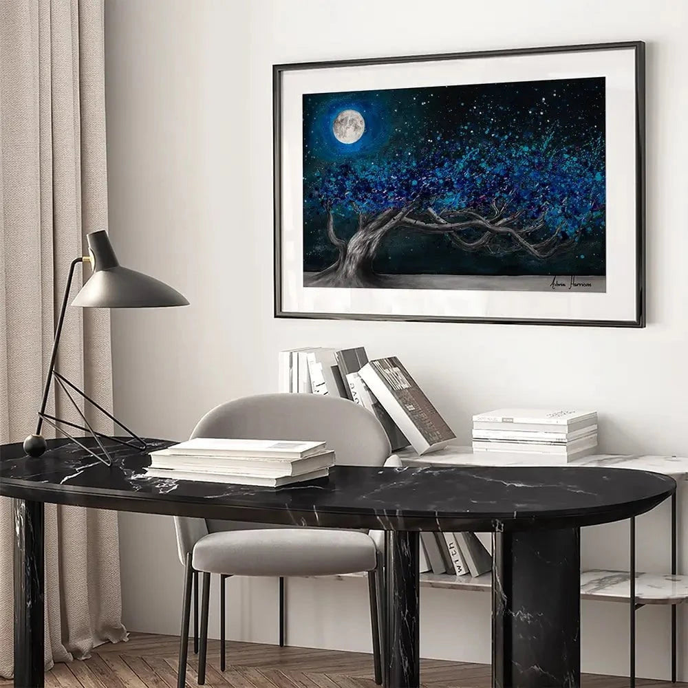 Glowing Midnight Tree Framed Art Print Glowing Midnight Tree Framed Art Print wall art product Ashvin Harrison