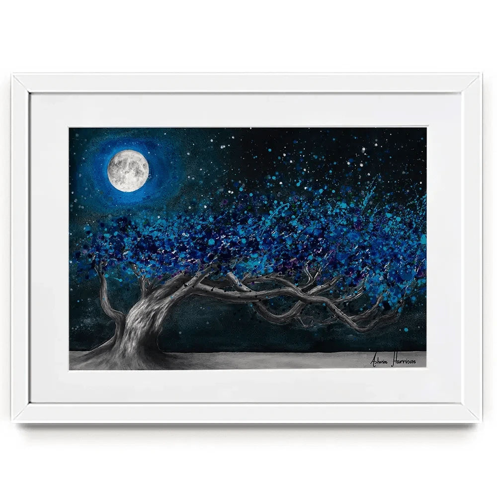 Glowing Midnight Tree Framed Art Print Glowing Midnight Tree Framed Art Print wall art product Ashvin Harrison