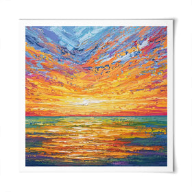 Glowing Sun Square Art Print Glowing Sun Square Art Print wall art product Olga Tkachyk