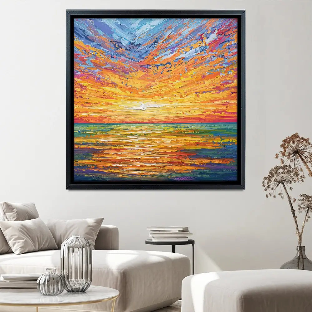 Glowing Sun Square Canvas Print Glowing Sun Square Canvas Print wall art product Olga Tkachyk