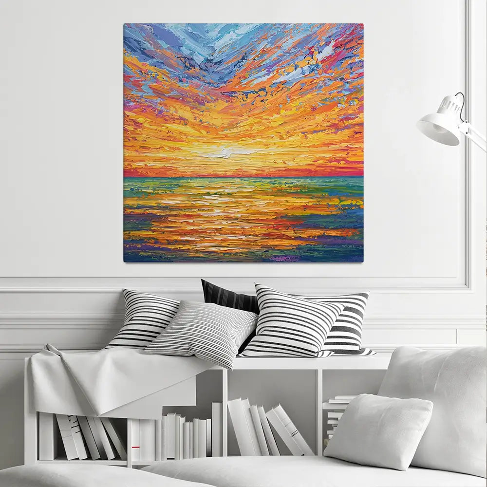Glowing Sun Square Canvas Print Glowing Sun Square Canvas Print wall art product Olga Tkachyk