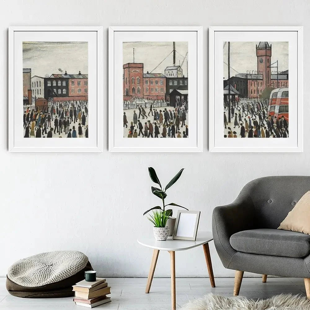Going To Work Framed Art Print Trio Going To Work Framed Art Print Trio wall art product L.S.Lowry
