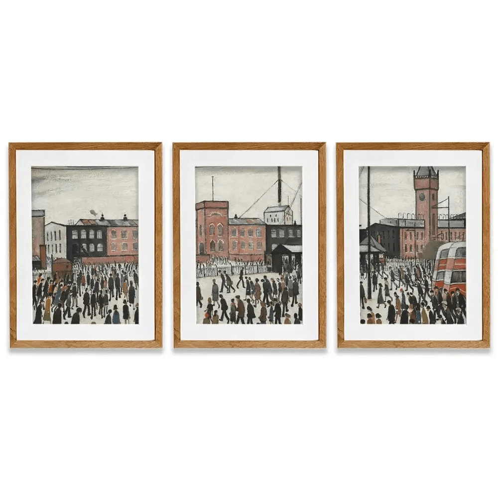 Going To Work Framed Art Print Trio Going To Work Framed Art Print Trio wall art product L.S.Lowry