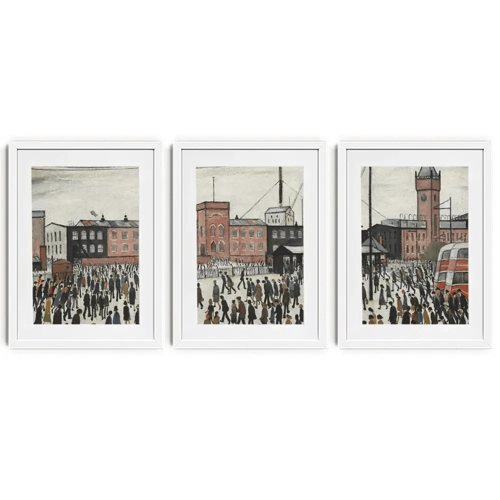 Going To Work Framed Art Print Trio Going To Work Framed Art Print Trio wall art product L.S.Lowry