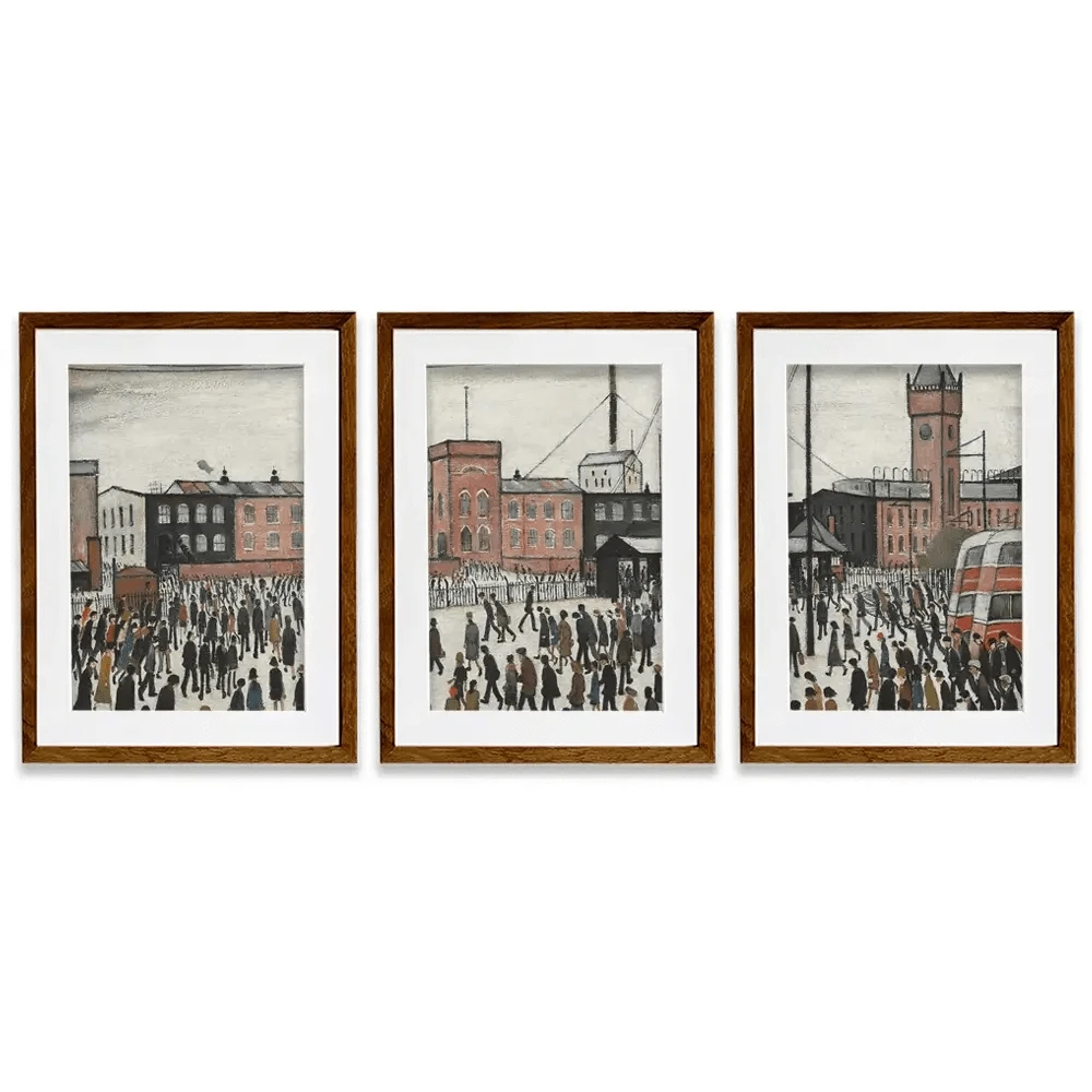 Going To Work Framed Art Print Trio Going To Work Framed Art Print Trio wall art product L.S.Lowry