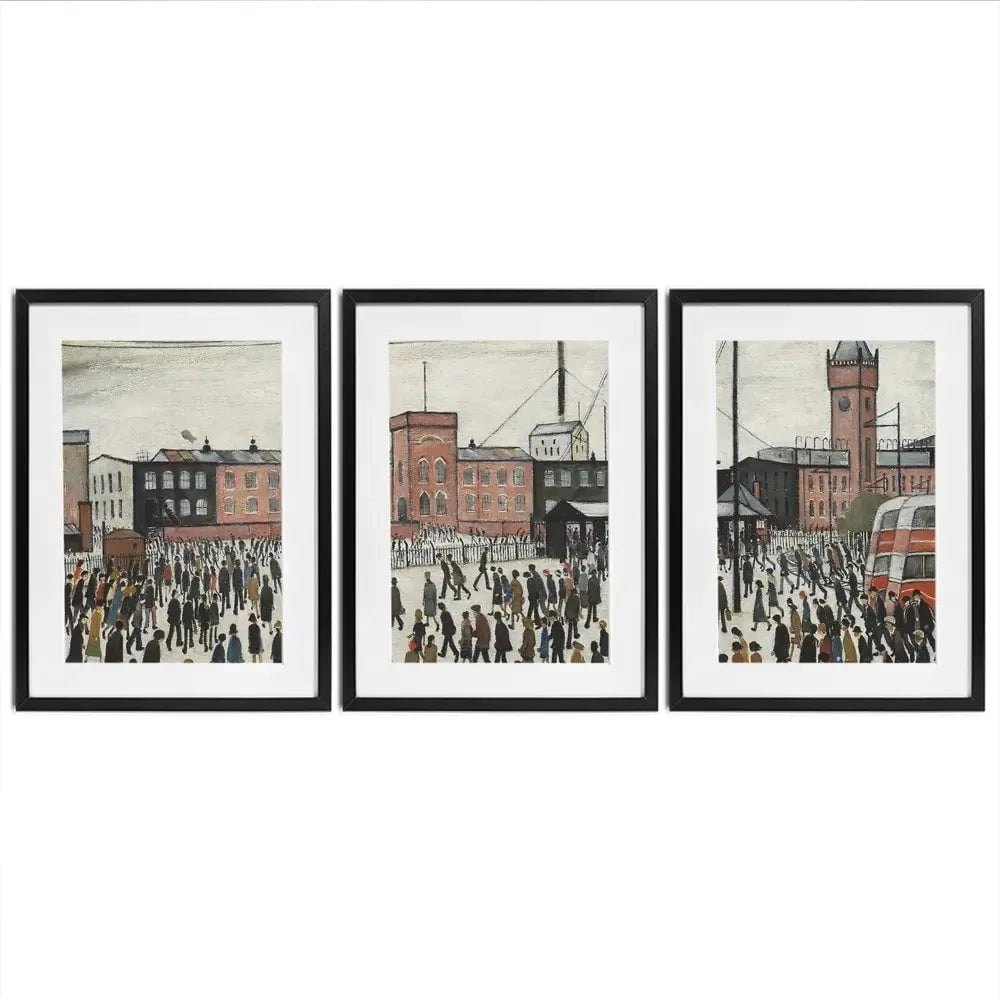 Going To Work Framed Art Print Trio Going To Work Framed Art Print Trio wall art product L.S.Lowry