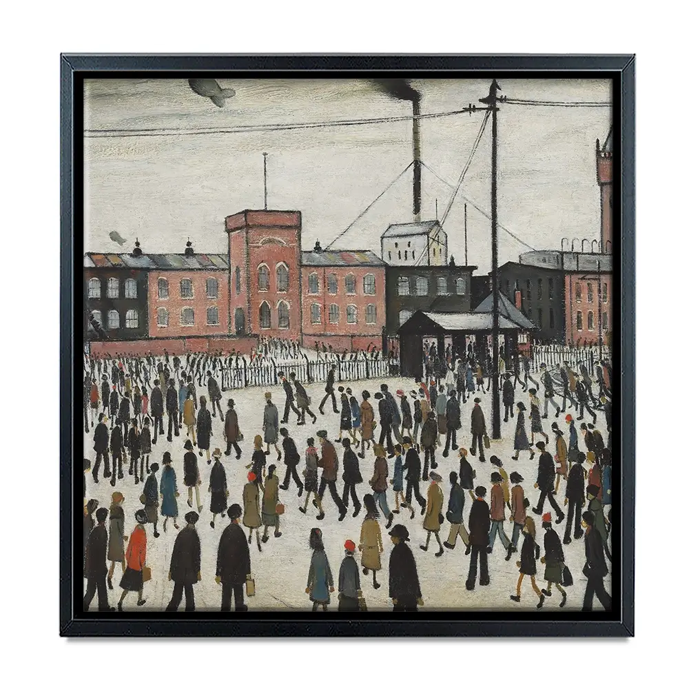 Going To Work Square Canvas Print Going To Work Square Canvas Print wall art product L.S.Lowry