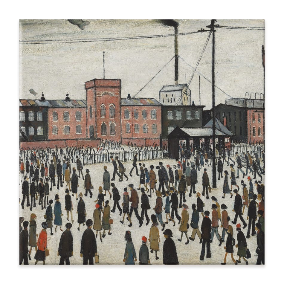 Going To Work Square Canvas Print wall art product L.S.Lowry