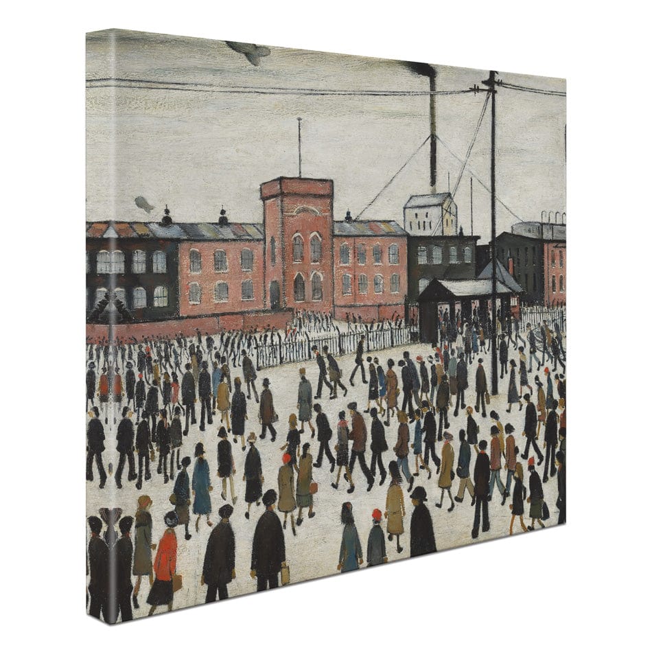Going To Work Square Canvas Print wall art product L.S.Lowry