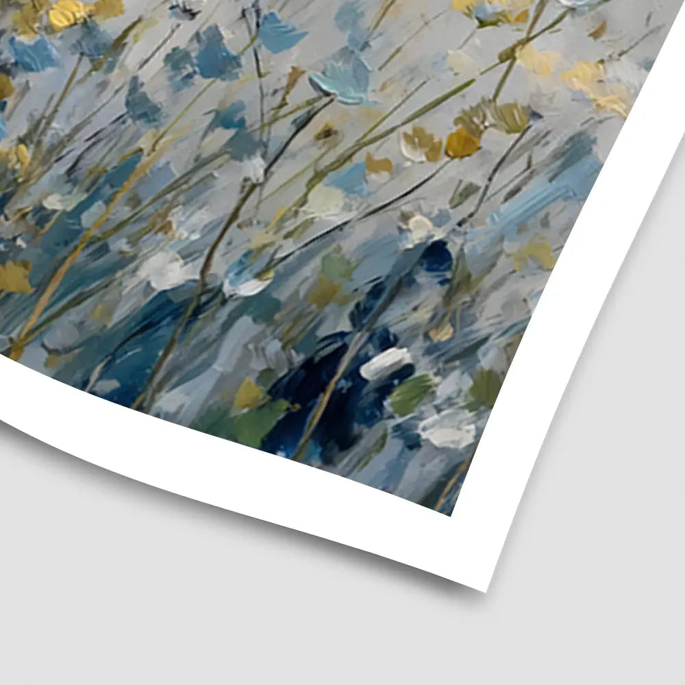 Gold And Blue Wildflowers 1 Art Print Gold And Blue Wildflowers 1 Art Print wall art product Petal Prints Design - Independent