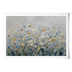 Gold And Blue Wildflowers 1 Art Print Gold And Blue Wildflowers 1 Art Print wall art product Petal Prints Design - Independent