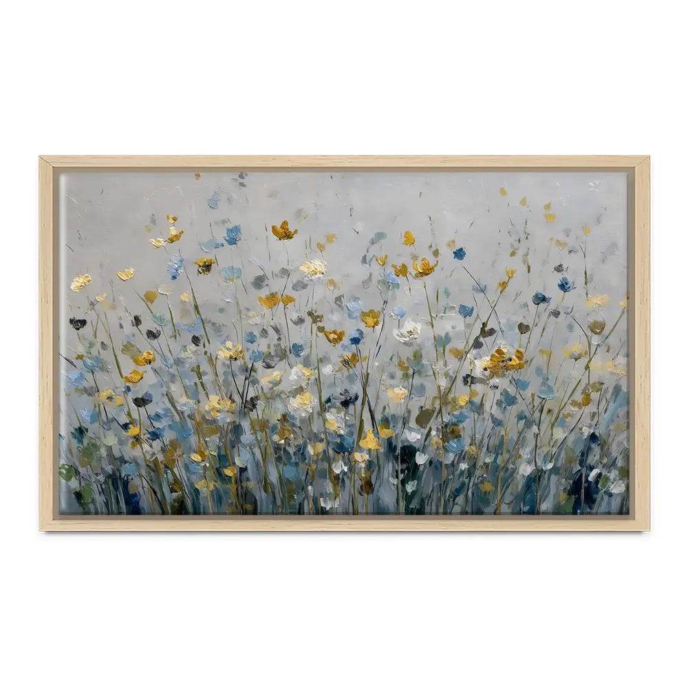 Gold And Blue Wildflowers 1 Canvas Print Gold And Blue Wildflowers 1 Canvas Print wall art product Petal Prints Design - Independent
