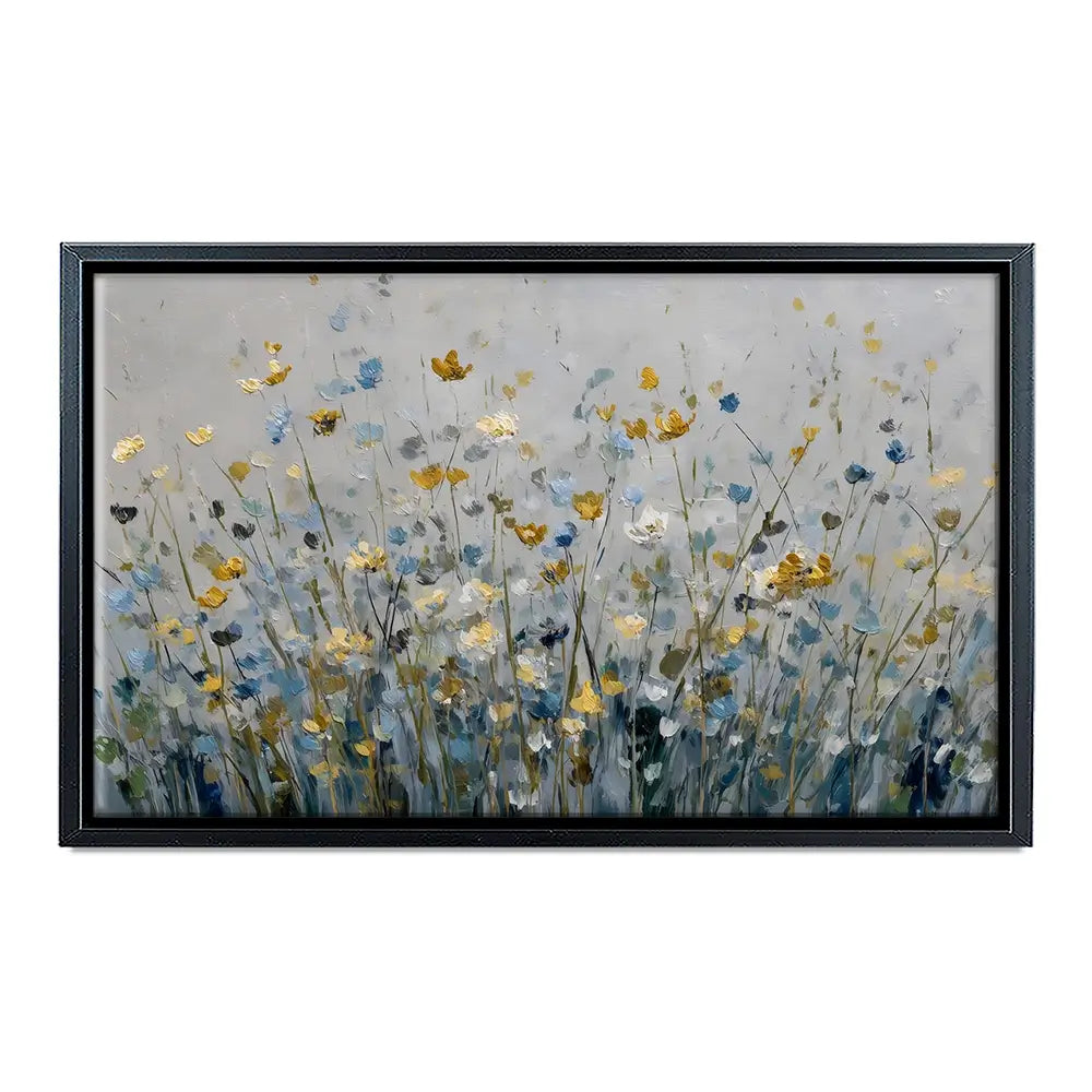 Gold And Blue Wildflowers 1 Canvas Print Gold And Blue Wildflowers 1 Canvas Print wall art product Petal Prints Design - Independent