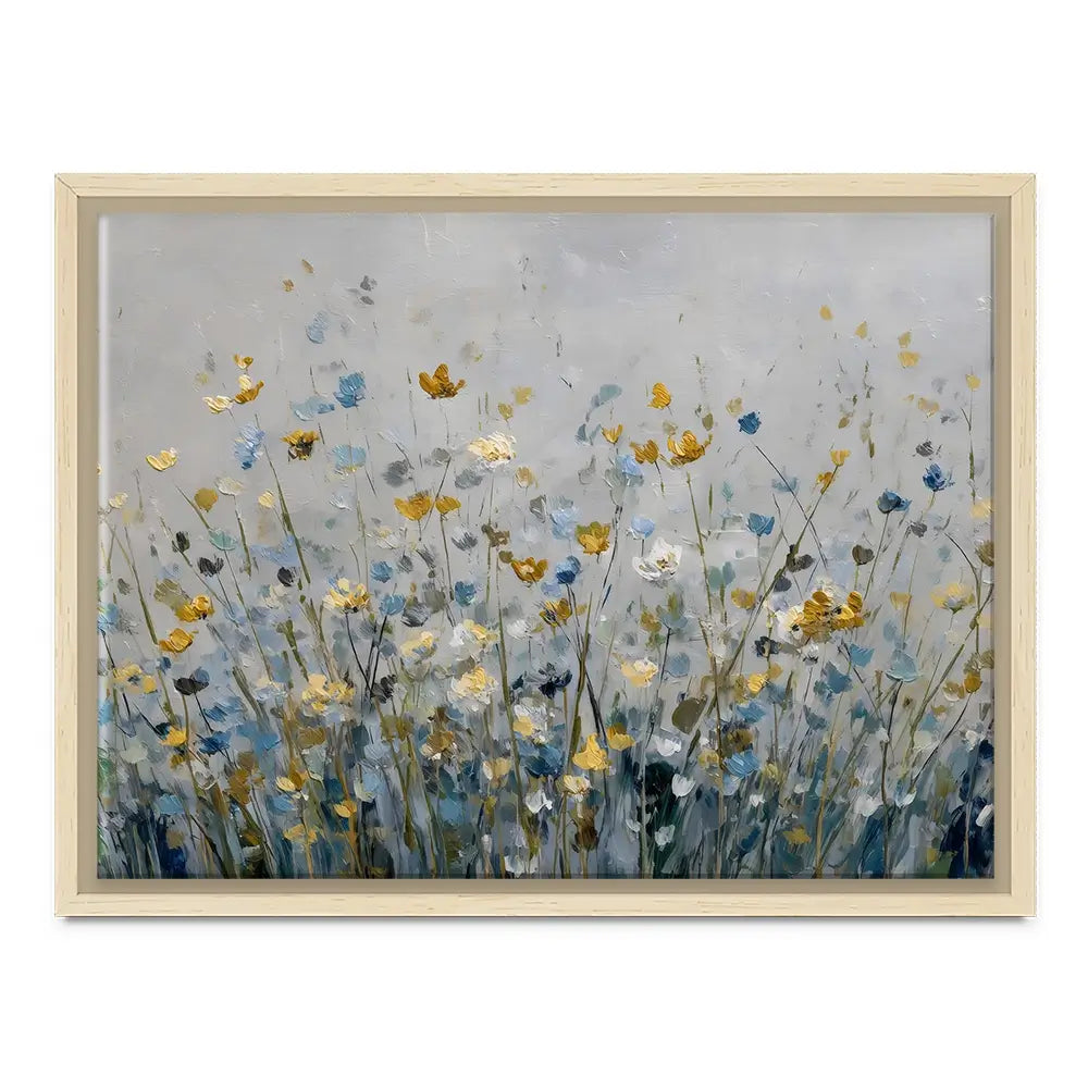 Gold And Blue Wildflowers 1 Canvas Print Gold And Blue Wildflowers 1 Canvas Print wall art product Petal Prints Design - Independent