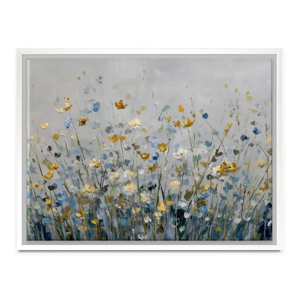 Gold And Blue Wildflowers 1 Canvas Print Gold And Blue Wildflowers 1 Canvas Print wall art product Petal Prints Design - Independent