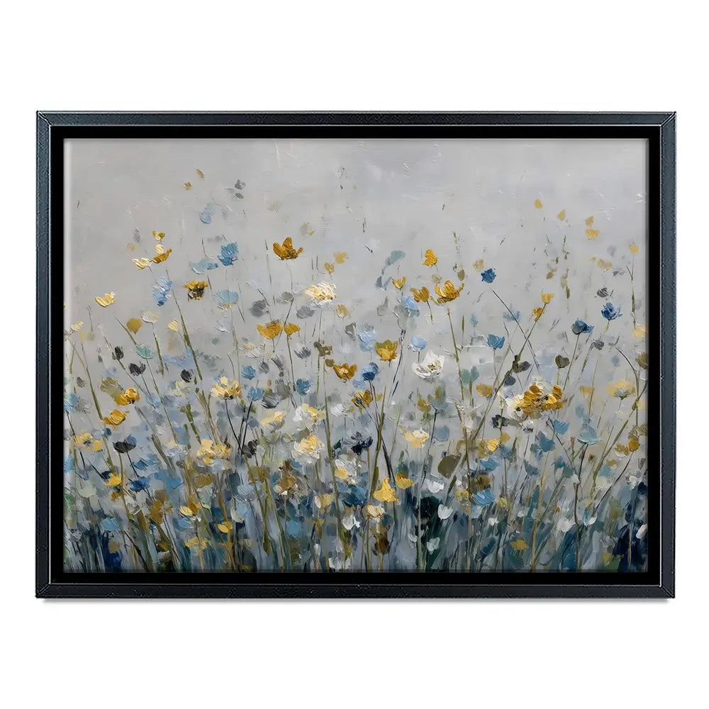 Gold And Blue Wildflowers 1 Canvas Print Gold And Blue Wildflowers 1 Canvas Print wall art product Petal Prints Design - Independent