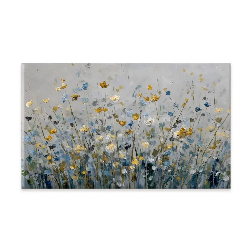 Gold And Blue Wildflowers 1 Canvas Print Gold And Blue Wildflowers 1 Canvas Print wall art product Petal Prints Design - Independent