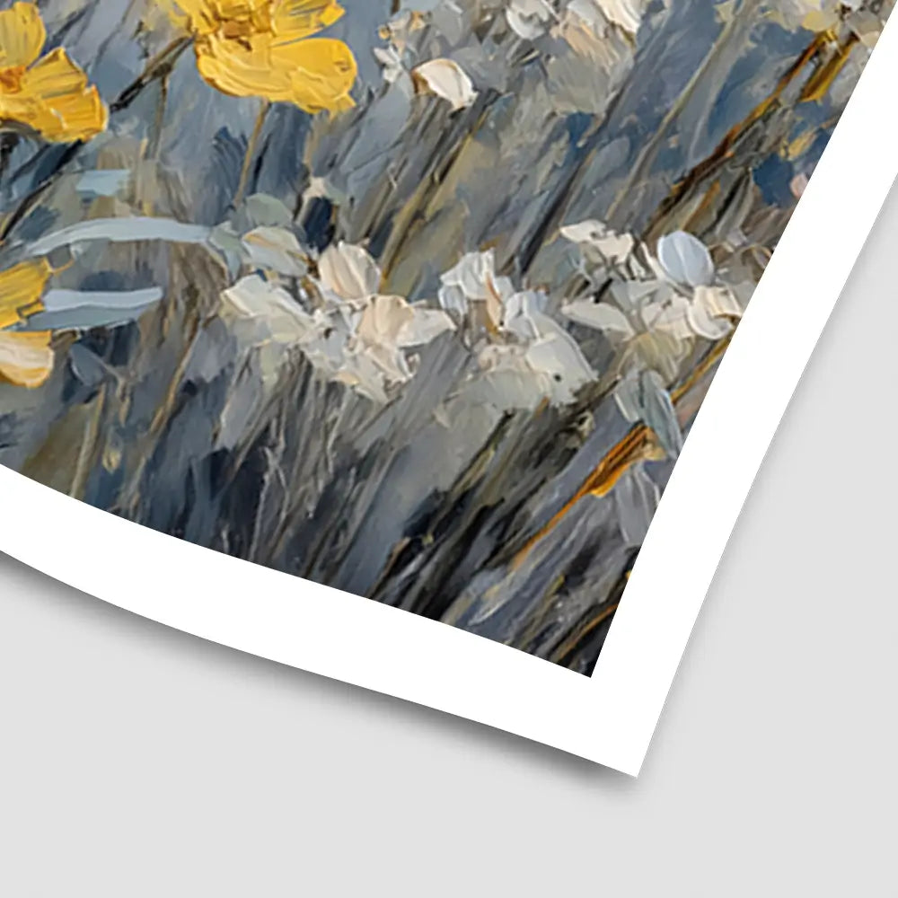 Gold And Blue Wildflowers 2 Art Print Gold And Blue Wildflowers 2 Art Print wall art product Petal Prints Design - Independent