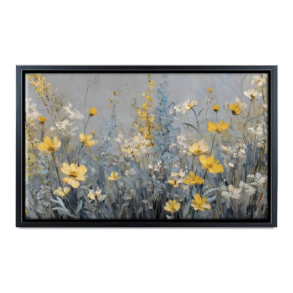 Gold And Blue Wildflowers 2 Canvas Print Gold And Blue Wildflowers 2 Canvas Print wall art product Petal Prints Design - Independent