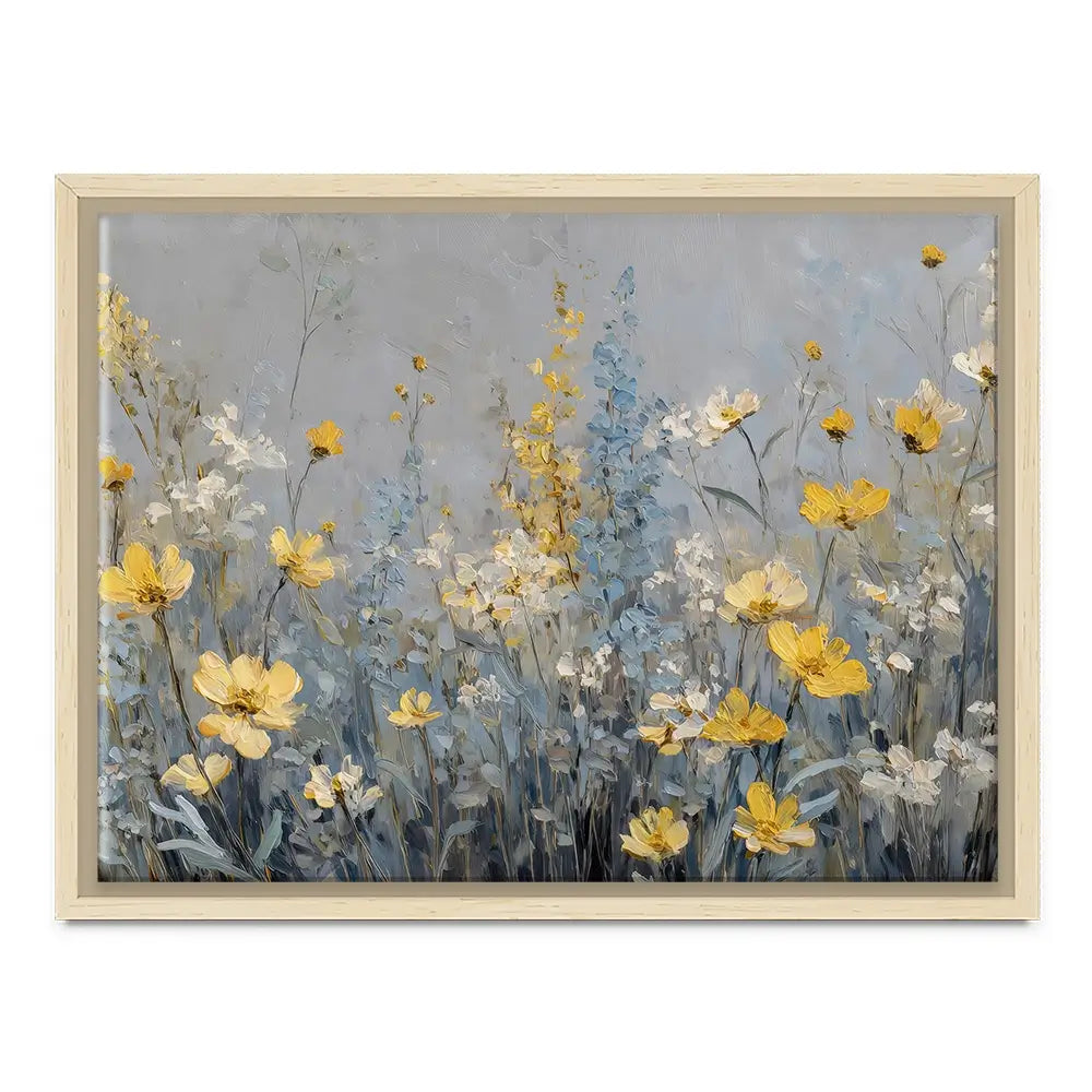 Gold And Blue Wildflowers 2 Canvas Print Gold And Blue Wildflowers 2 Canvas Print wall art product Petal Prints Design - Independent