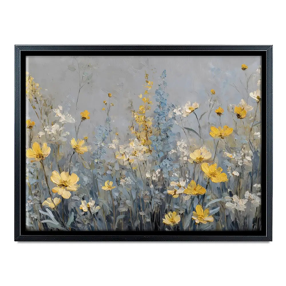 Gold And Blue Wildflowers 2 Canvas Print Gold And Blue Wildflowers 2 Canvas Print wall art product Petal Prints Design - Independent