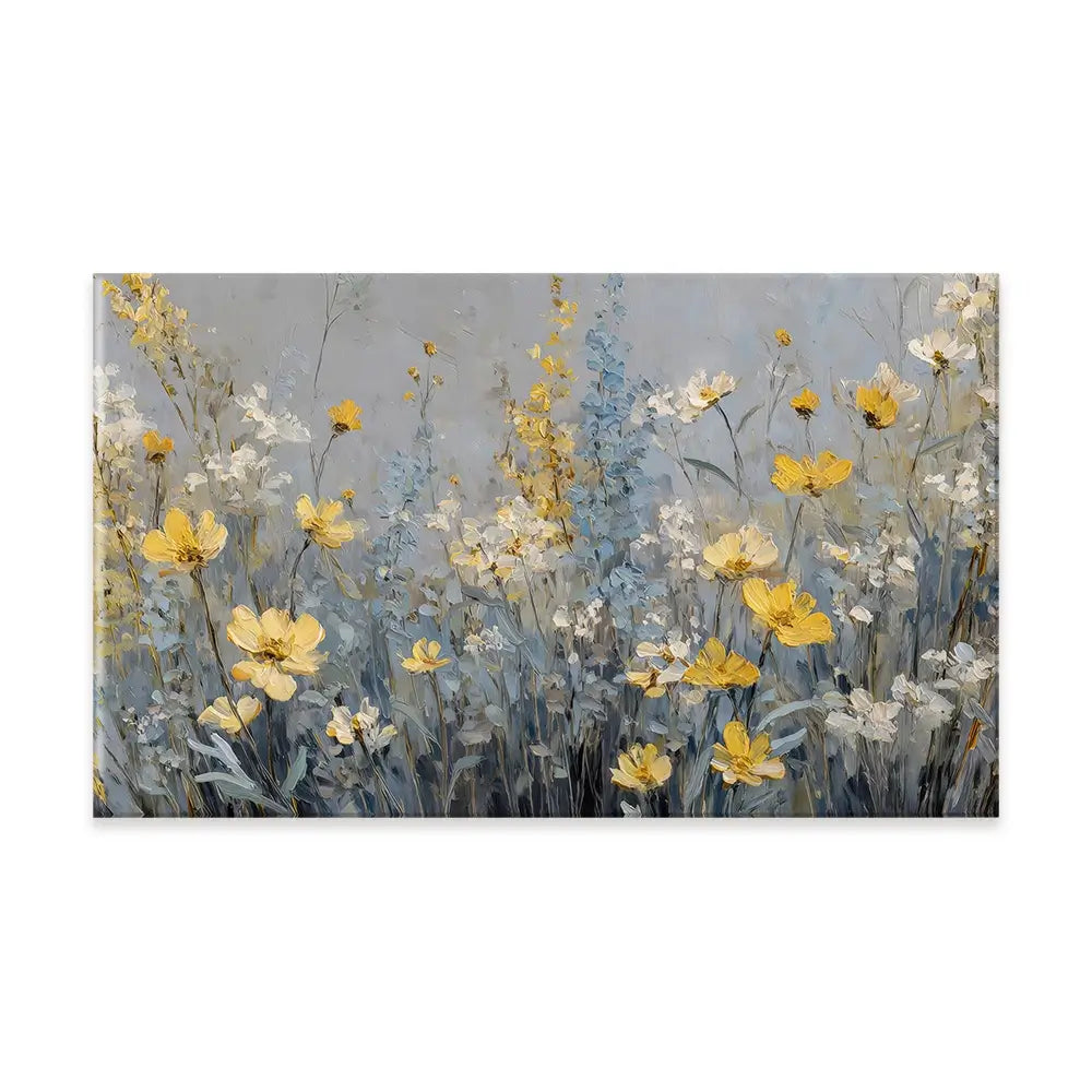 Gold And Blue Wildflowers 2 Canvas Print Gold And Blue Wildflowers 2 Canvas Print wall art product Petal Prints Design - Independent