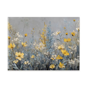 Gold And Blue Wildflowers 2 Canvas Print Gold And Blue Wildflowers 2 Canvas Print wall art product Petal Prints Design - Independent
