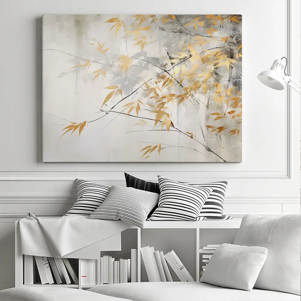 Gold Leaf Branches Canvas Print Gold Leaf Branches Canvas Print wall art product Art Print Shop