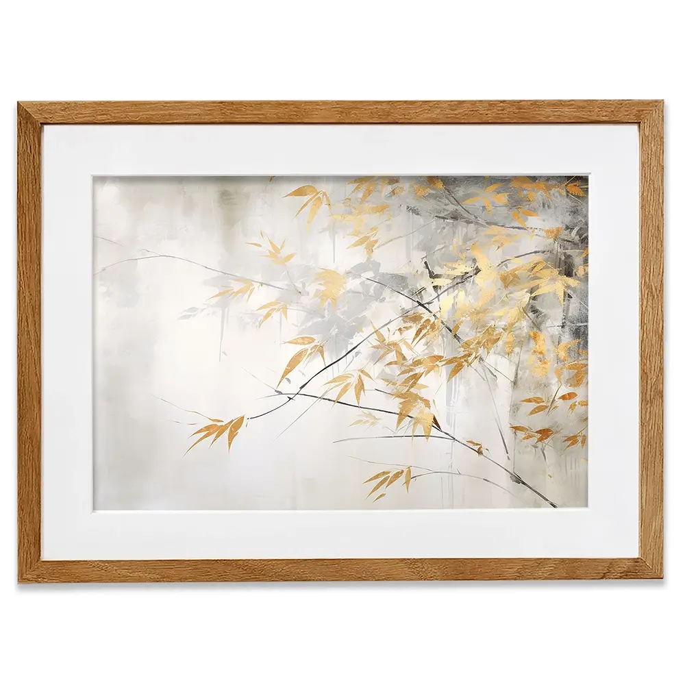 Gold Leaf Branches Framed Art Print Gold Leaf Branches Framed Art Print wall art product Art Print Shop