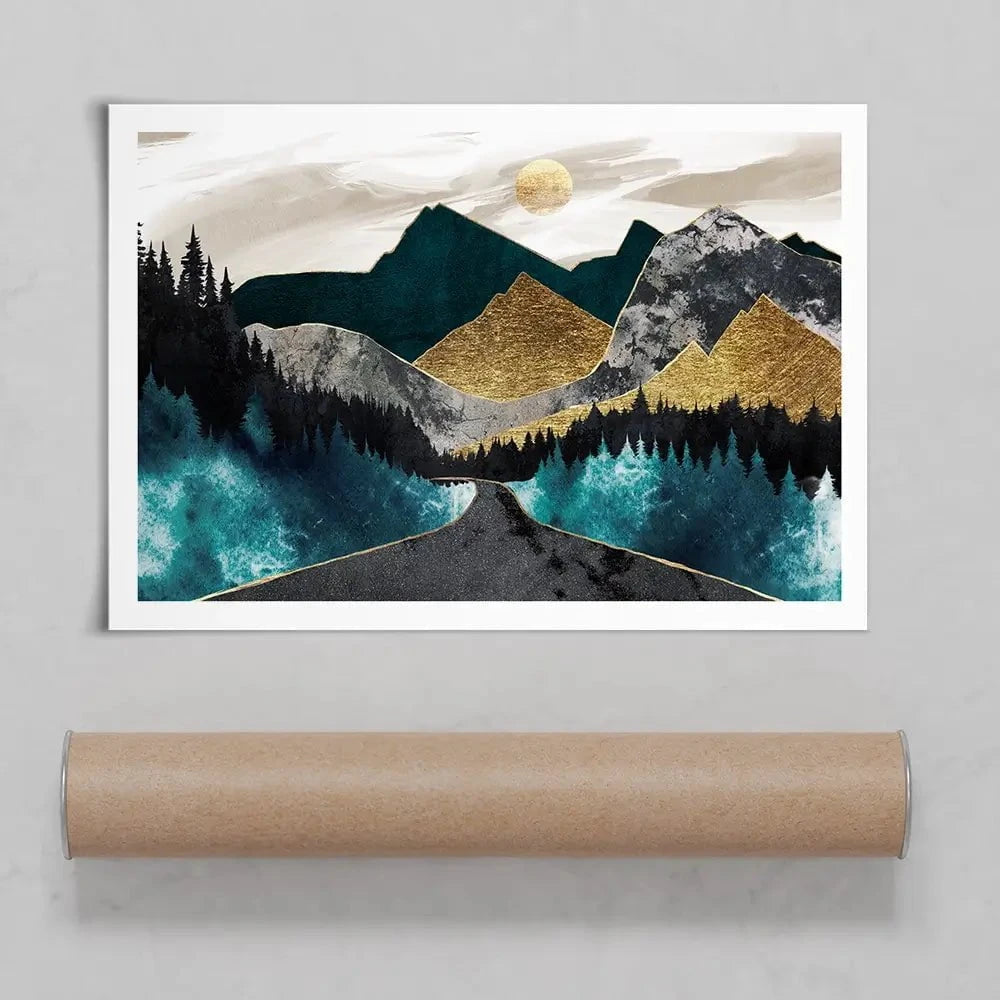 Gold Mountain Art Print Gold Mountain Art Print wall art product Svetlana Aleynikova