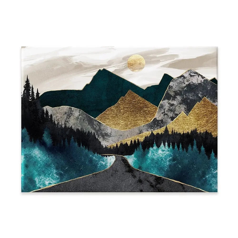 Gold Mountain Canvas Print Gold Mountain Canvas Print wall art product Svetlana Aleynikova