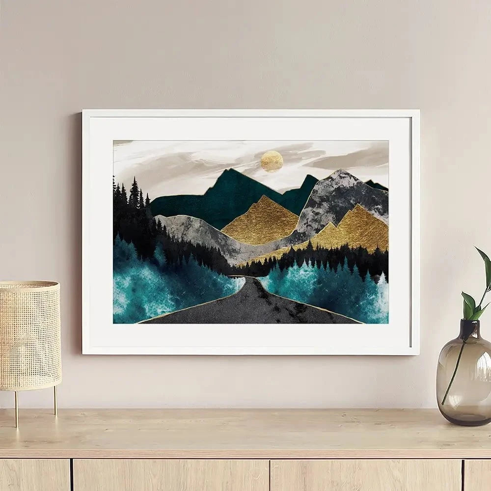 Gold Mountain Framed Art Print Gold Mountain Framed Art Print wall art product Svetlana Aleynikova
