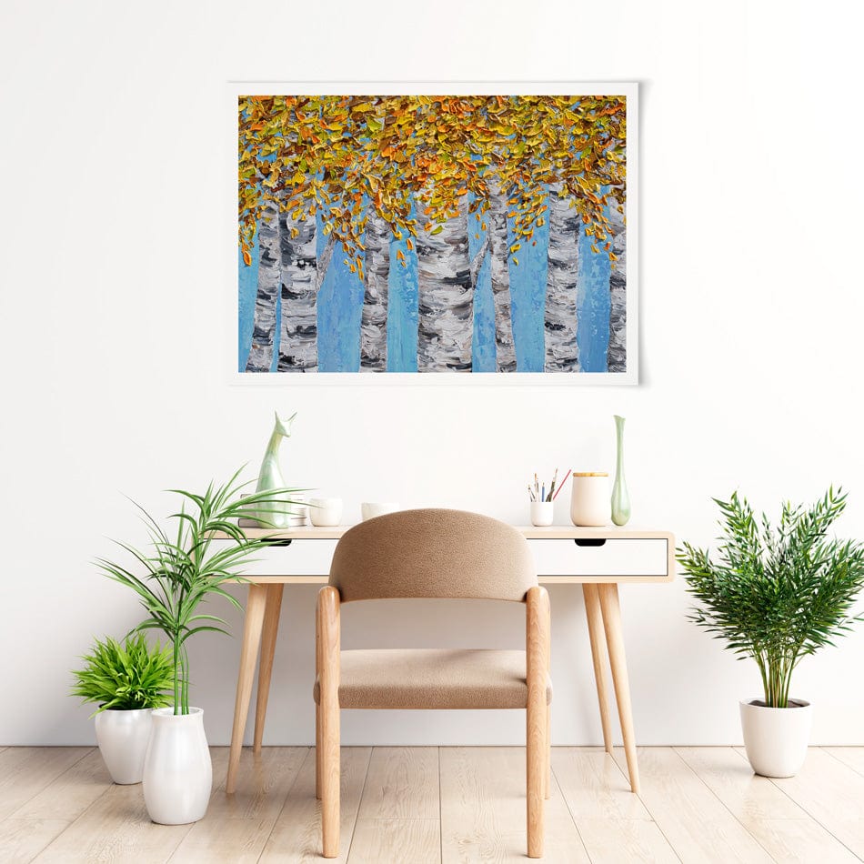 Golden Birches Art Print wall art product Olga Tkachyk
