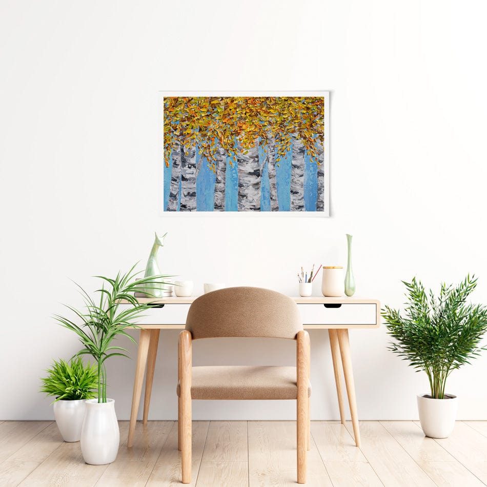 Golden Birches Art Print wall art product Olga Tkachyk