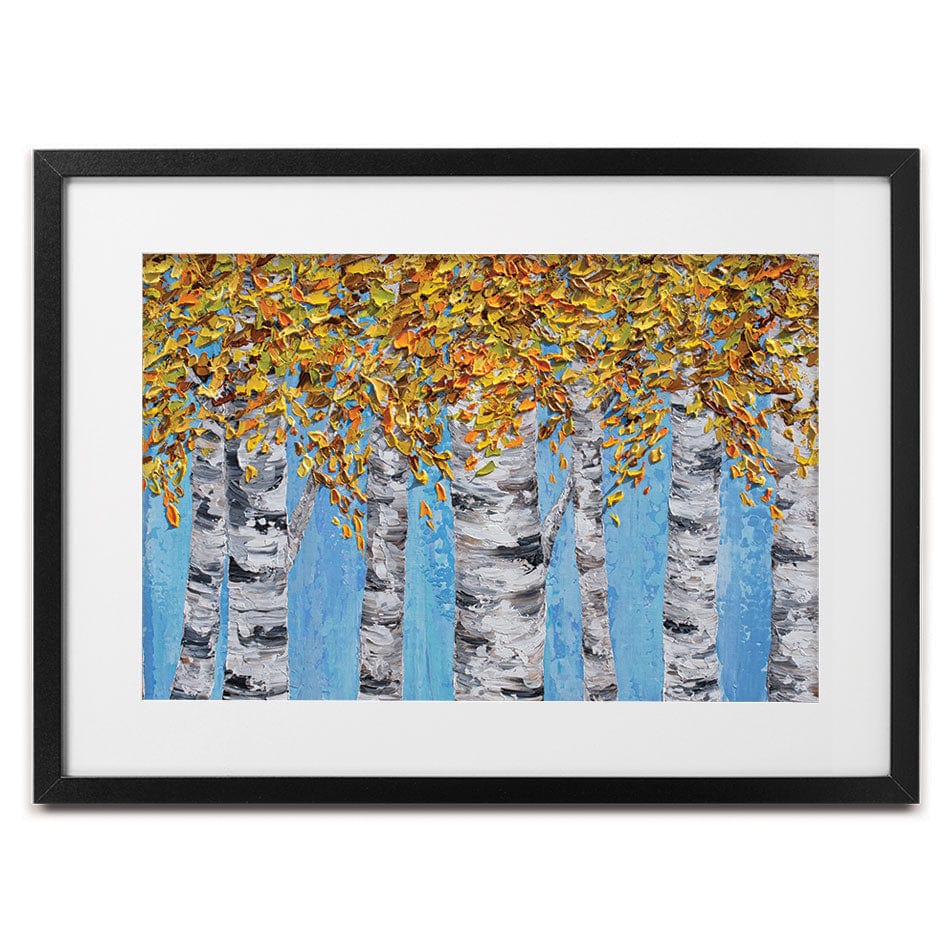 Golden Birches Framed Art Print wall art product Olga Tkachyk