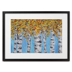 Golden Birches Framed Art Print wall art product Olga Tkachyk