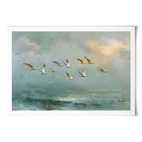 Golden Bird Flight Art Print Golden Bird Flight Art Print wall art product Petal Prints Design - Independent