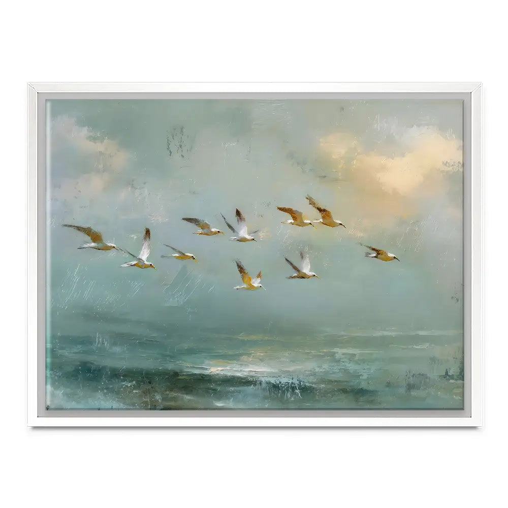 Golden Bird Flight Canvas Print Golden Bird Flight Canvas Print wall art product Petal Prints Design - Independent