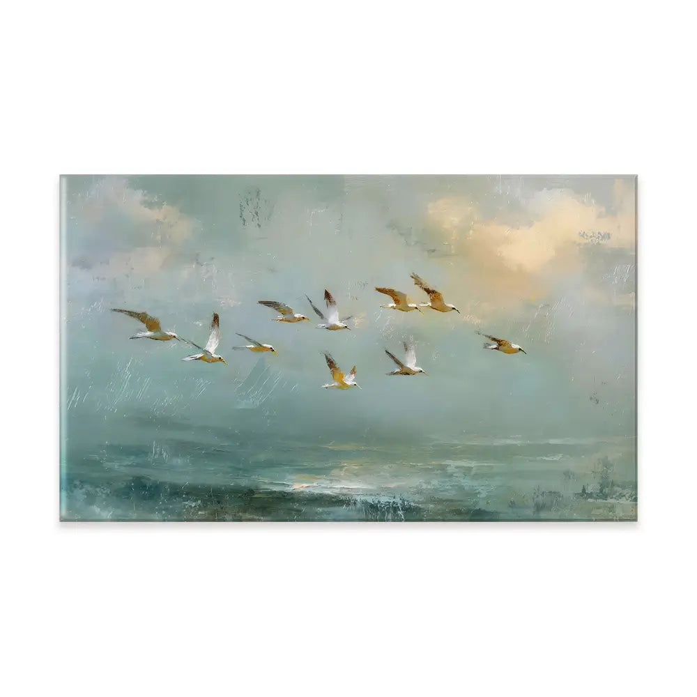 Golden Bird Flight Canvas Print Golden Bird Flight Canvas Print wall art product Petal Prints Design - Independent