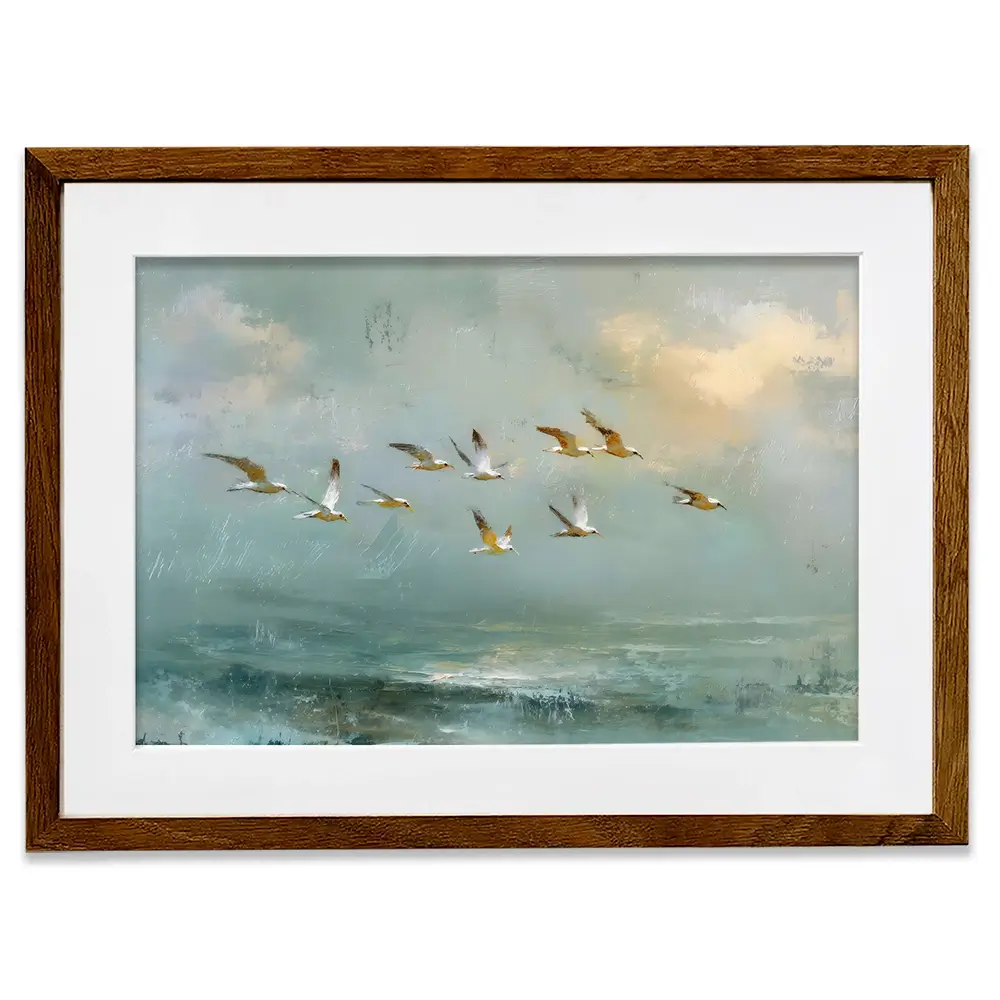 Golden Bird Flight Framed Art Print Golden Bird Flight Framed Art Print wall art product Petal Prints Design - Independent
