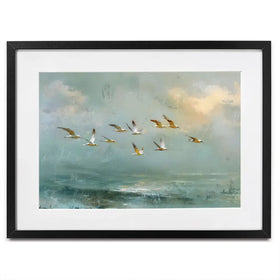Golden Bird Flight Framed Art Print Golden Bird Flight Framed Art Print wall art product Petal Prints Design - Independent