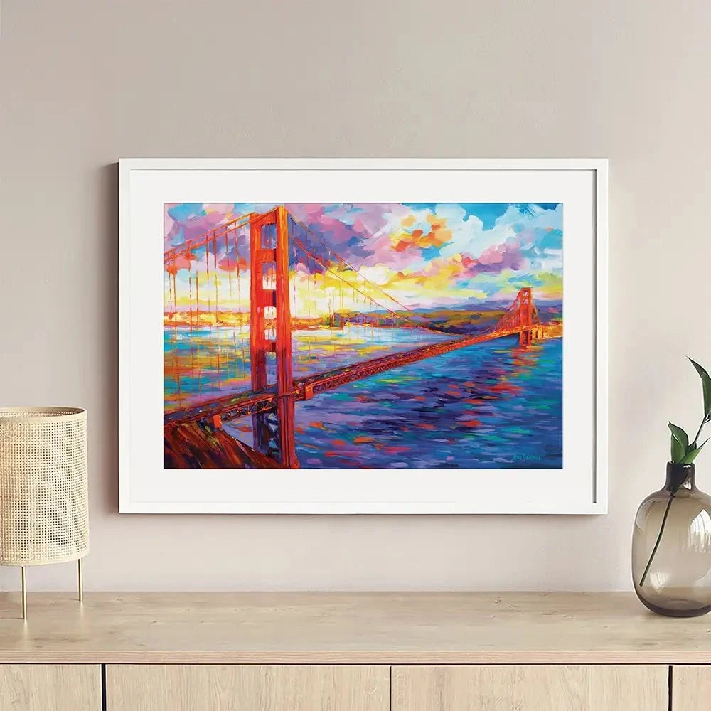 Golden Gate Bridge Framed Art Print Golden Gate Bridge Framed Art Print wall art product Leon Devenice
